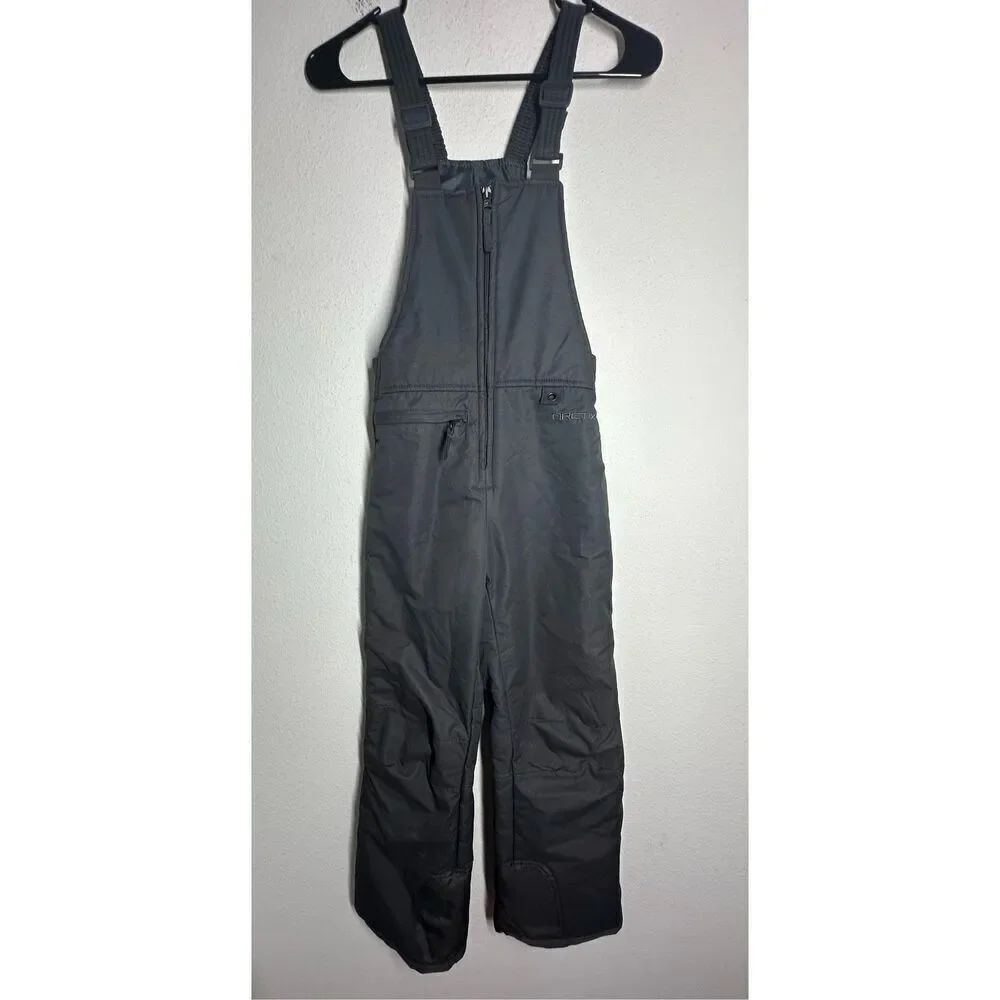 Arctix Overalls Youth Size M/3K Black Gray Snow Ski Bib Insulated Straight Leg